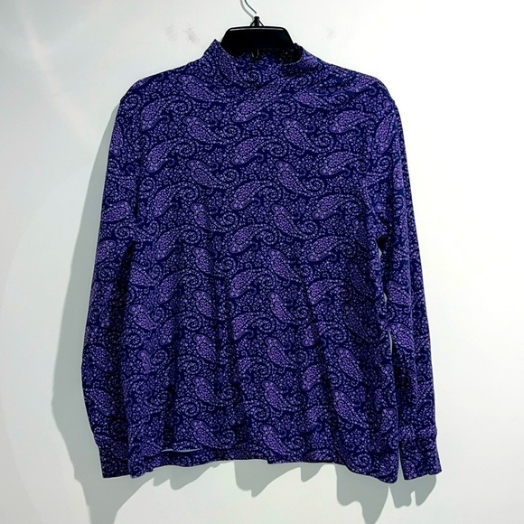 Lands' End Tops - Lands End purple paisley floral top. Size large.